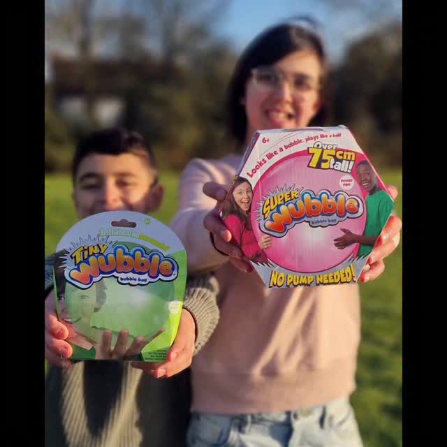 Instagram post by @partywithmythree for Wire PR. Caption reads: AD| Catch, kick, bounce… the Wubble fun is just....