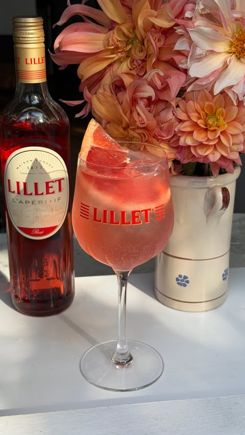 Instagram post by @alanalav for Lillet. Caption reads: A @Lillet Rosé Spritz at home, because it can’t....