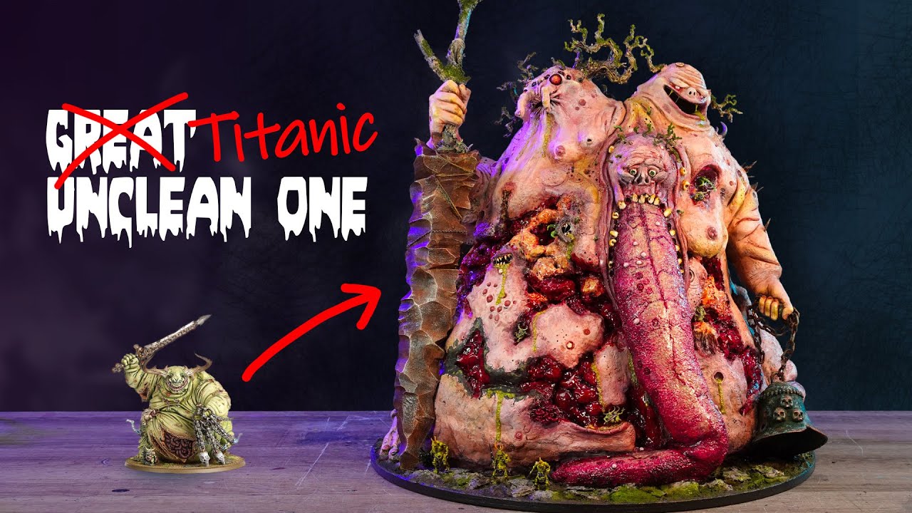 YouTube post by @MidwinterMinis for UniFormation. Caption reads: COMPILATION: Colossal Rot Father complete project....