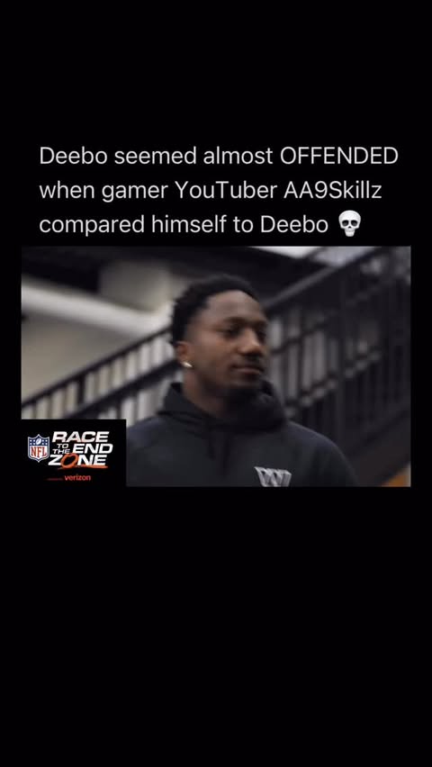 Instagram post by @funnysportsvideos for Verizon. Caption reads: [...] of NFL Race to the End Zone powered by....