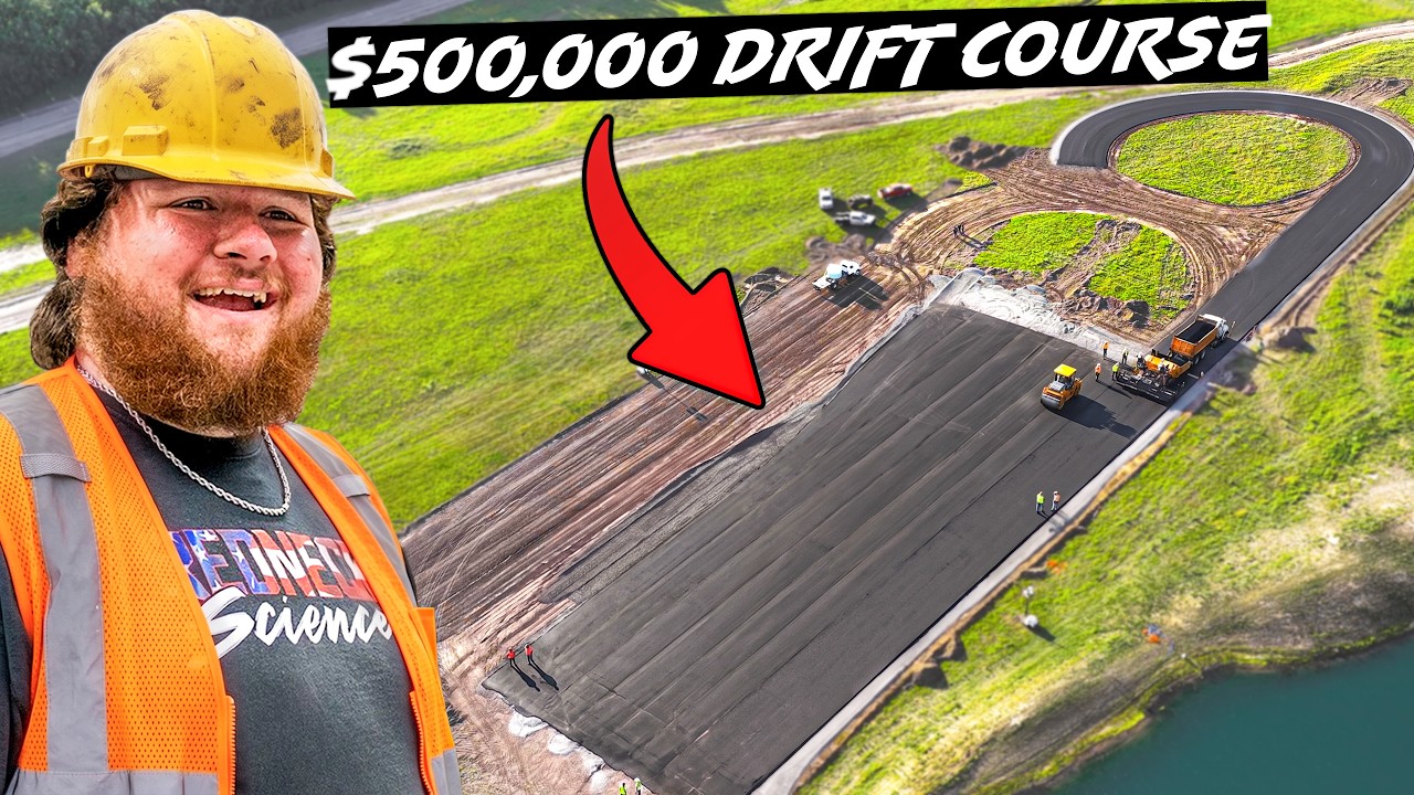 YouTube post by @WestenChamplin for Solelidity. Caption reads: We Built a $500,000 Drift Track.