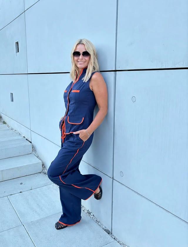 Instagram post by @marzenapawlowska_ for stylewe.com. Caption reads: A bold look with a pop of orange. Loving this....