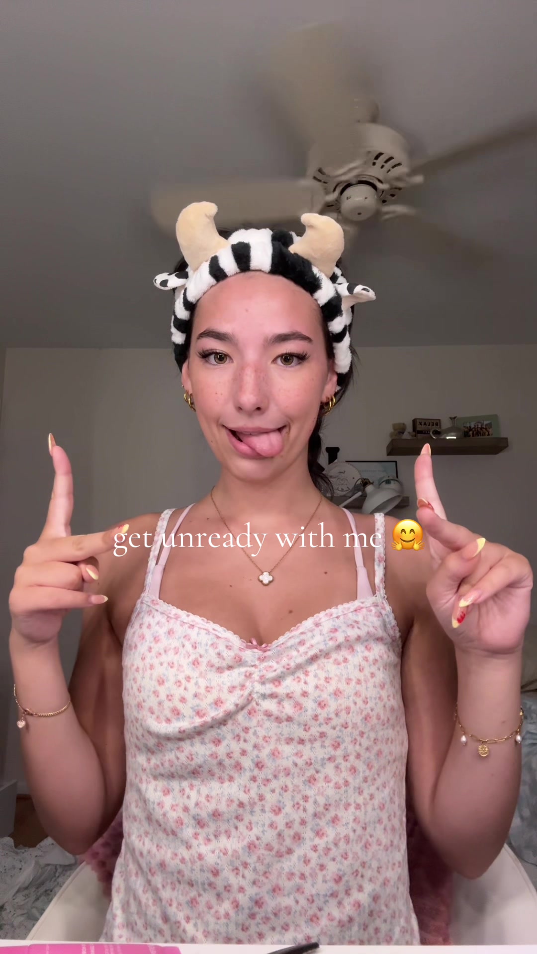 TikTok post by @kayleighbursch for I Dew Care. Caption reads: getting unready w @I Dew Care 🩵 #fyp #idewcare....