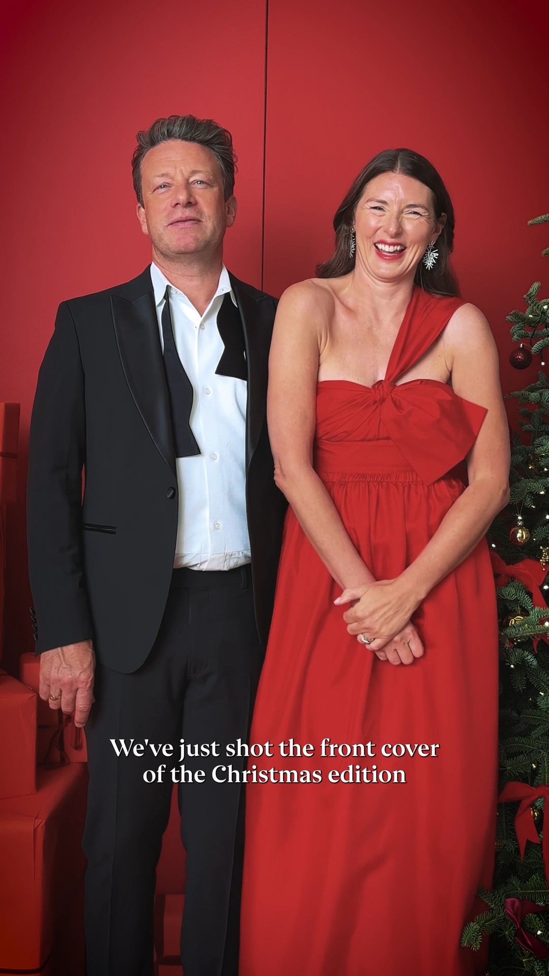 Instagram post by @jamieoliver for Good Housekeeping. Caption reads: Who pops the champagne first? Who makes the....