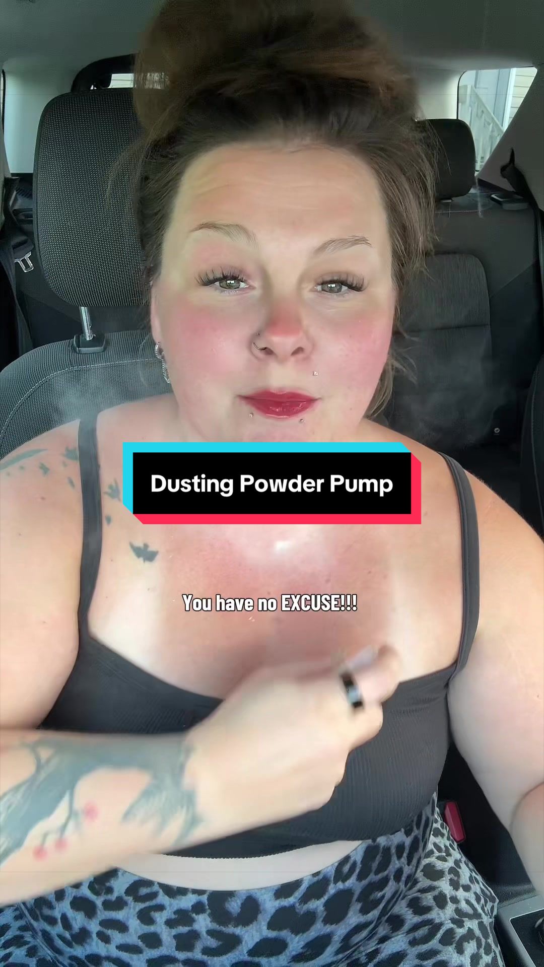 TikTok post by @faceitwithbrittany for JerrBears Company. Caption reads: [...] #dustingpowders #powder @jerrbearscompany.