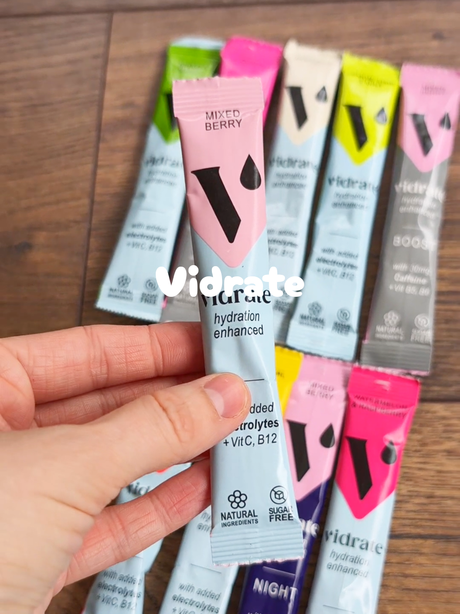 TikTok post by @shopwithlivb for ViDrate. Caption reads: Vidrate is my go to for quick & easy hydration,....