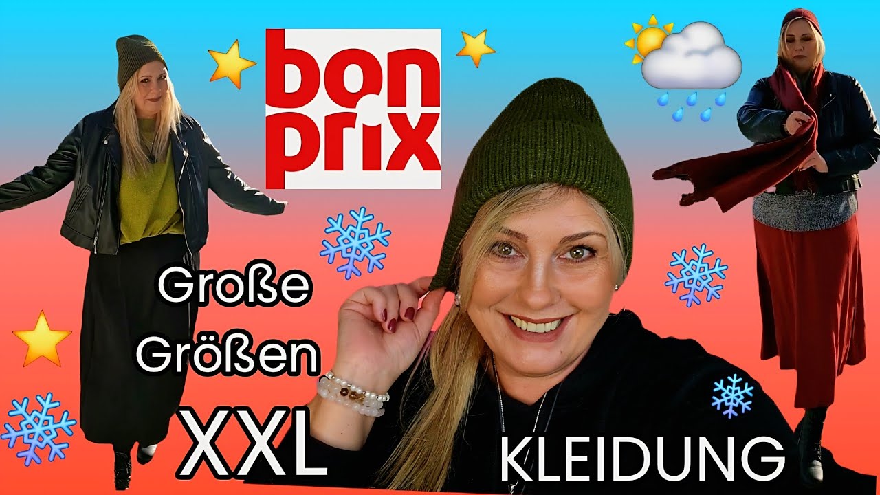 YouTube post by @kanalsharones.779 for Mainpunkt. Caption reads: BON PRIX HAUL ❄️TRY ON |🌦 FASHION SHOW | November....