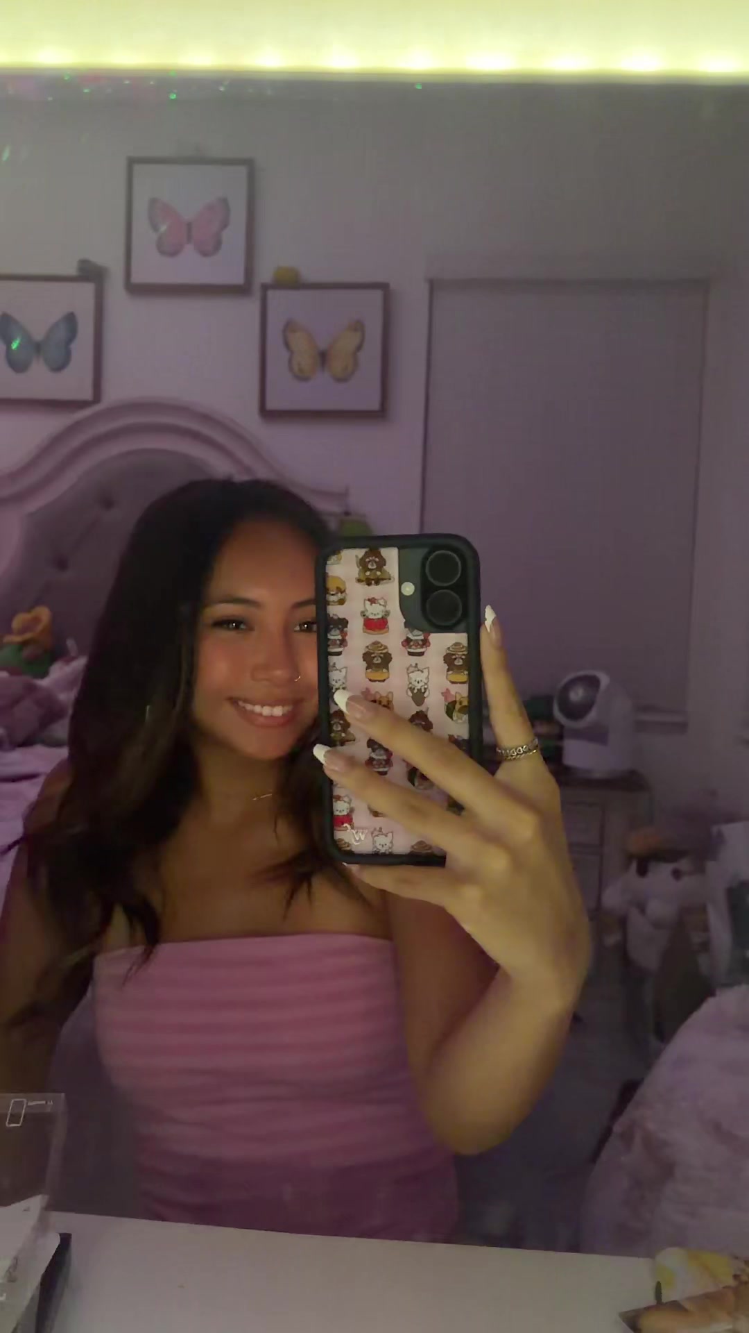 TikTok post by @king_amarah for Wildflower Cases. Caption reads: [...] my new phone case with me from @Wildflower....