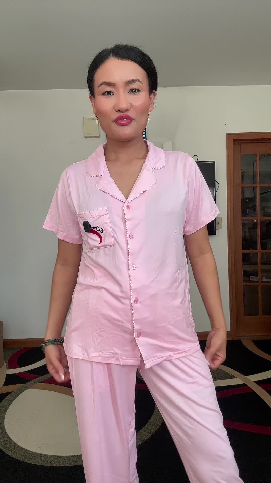 TikTok post by an influencer for Fashion Nova. Caption reads: [...] #pj #fashiontiktok @Fashion Nova.