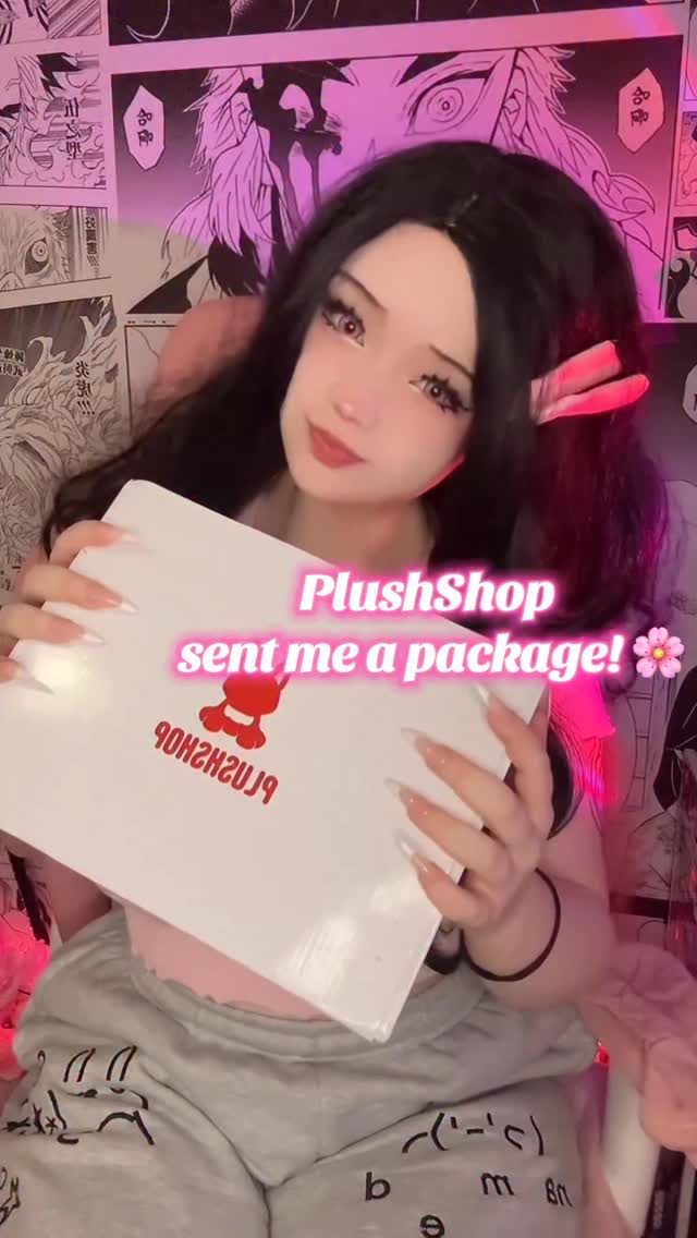 Instagram post by @milkienyan for Plushshop. Caption reads: [...] super cute Nezukomeow! 💕 ~ Thankyou....
