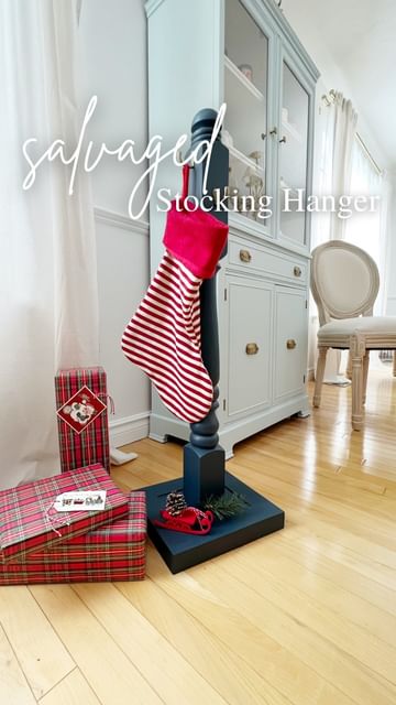 Instagram post by @salvagedbykscott for Fusion Mineral Paint. Caption reads: This is our first Christmas with no mantel to hang....