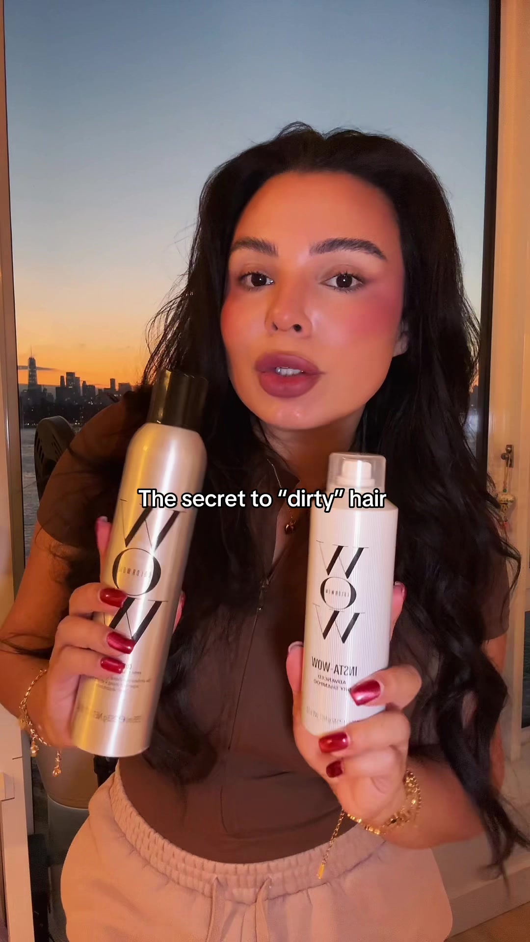 TikTok post by @jessq18 for Color Wow Hair. Caption reads: The secret to dirty clean hair is @Color Wow Hair....