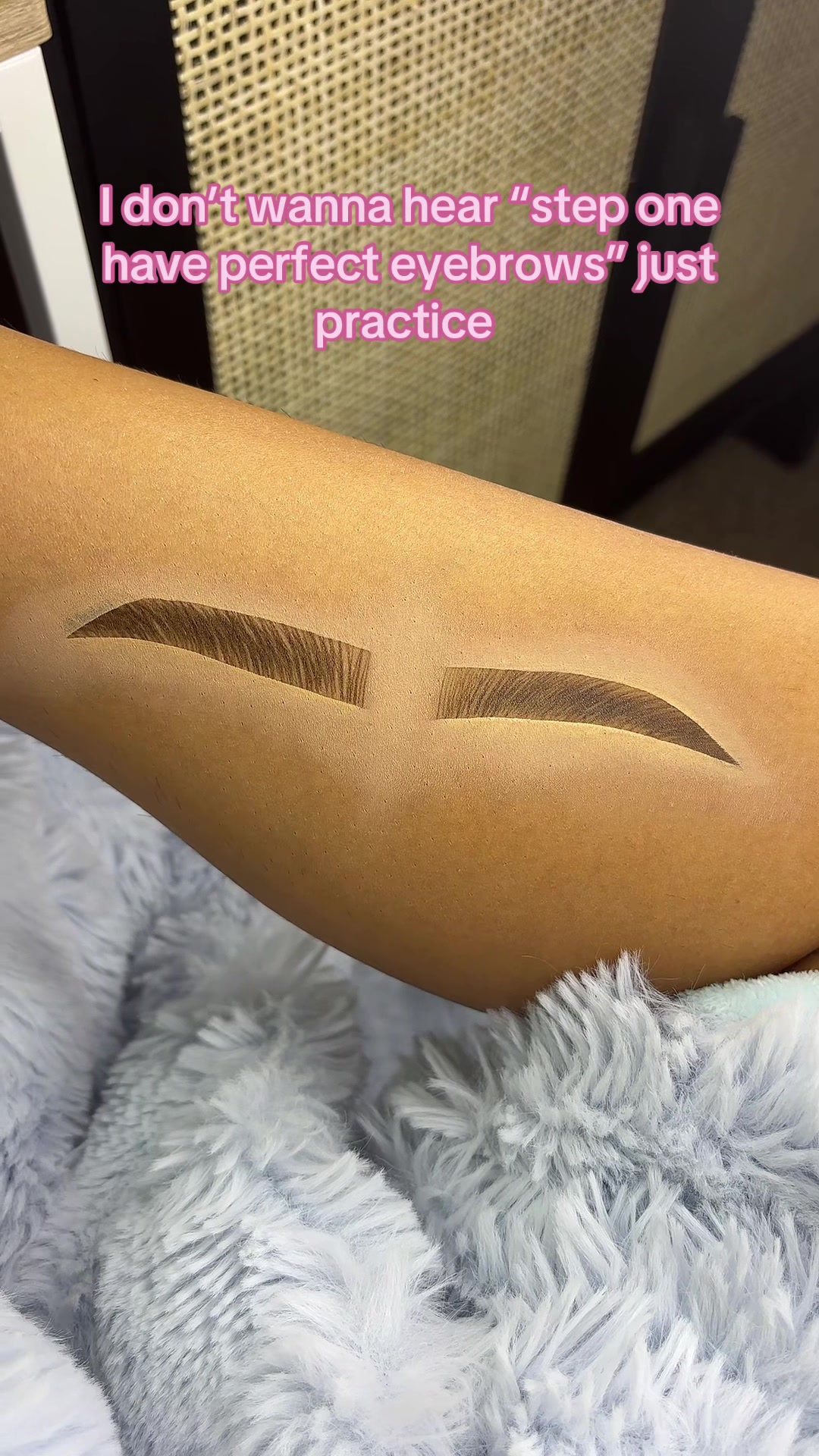 TikTok post by @juliethegoddesss for iMethodBeauty. Caption reads: @IMETHOD BEAUTY hair like eyebrow pen not a promo....