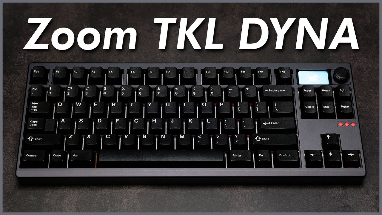 YouTube post by @Merkeebs for Unikeyboards. Caption reads: Zoom TKL DYNA | An Easy and Beginner Friendly....