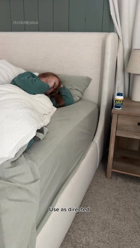 Instagram post by @kt.gonzales for Advil. Caption reads: [...] 😅 On the tough days, I reach for....