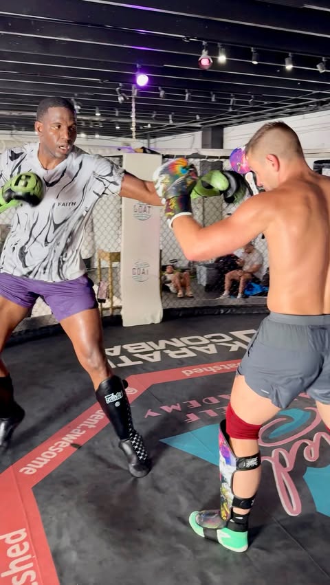 Instagram post by @thebigboyfighter for Goat Shed Academy. Caption reads: NETFLIX FIGHT CAMP for @thebigboyfighter | The....