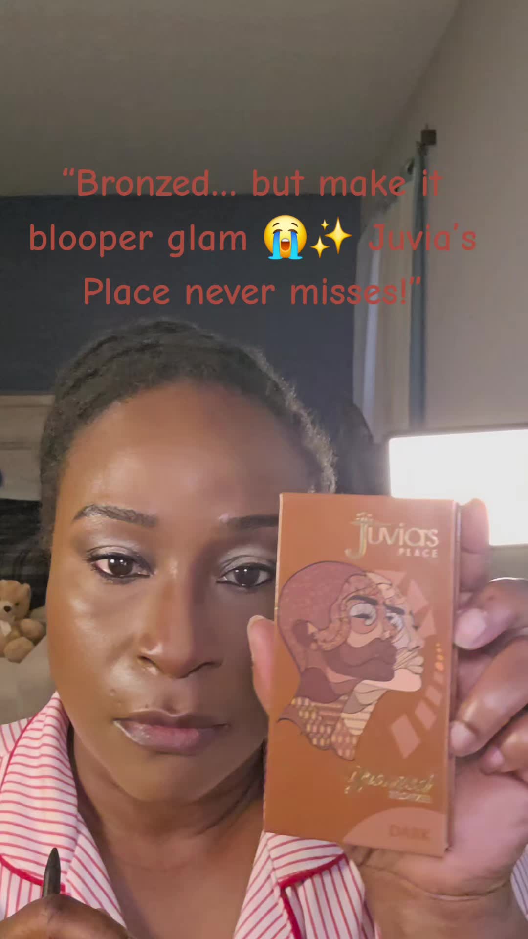 TikTok post by @lubeerocks for Juvia’s Place. Caption reads: [...] and all 😂🔥 Using the Juvia’s Place Bronzer....