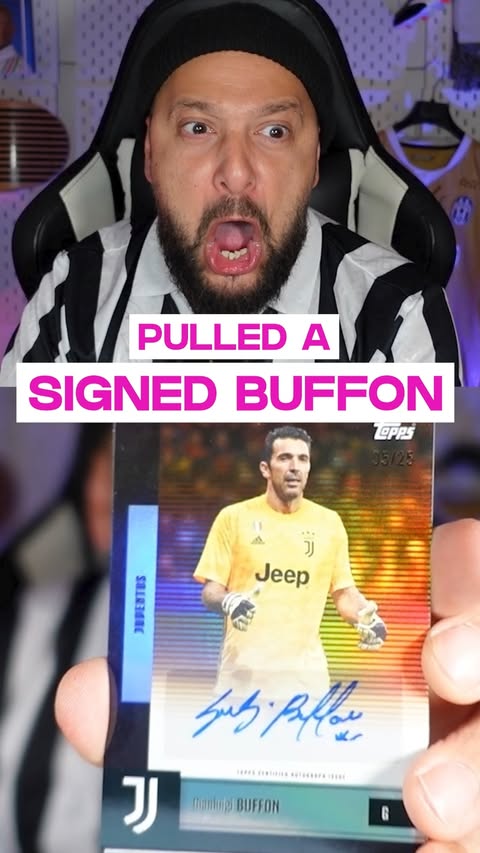 Instagram post by @gjustjuve for Topps. Caption reads: I pulled the GOAT KEEPER signed card! Icon....