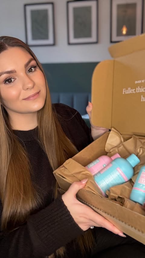 Instagram post by @rosie_nicholls for Hairburst. Caption reads: postpartum hair loss made easier with @hairburst....