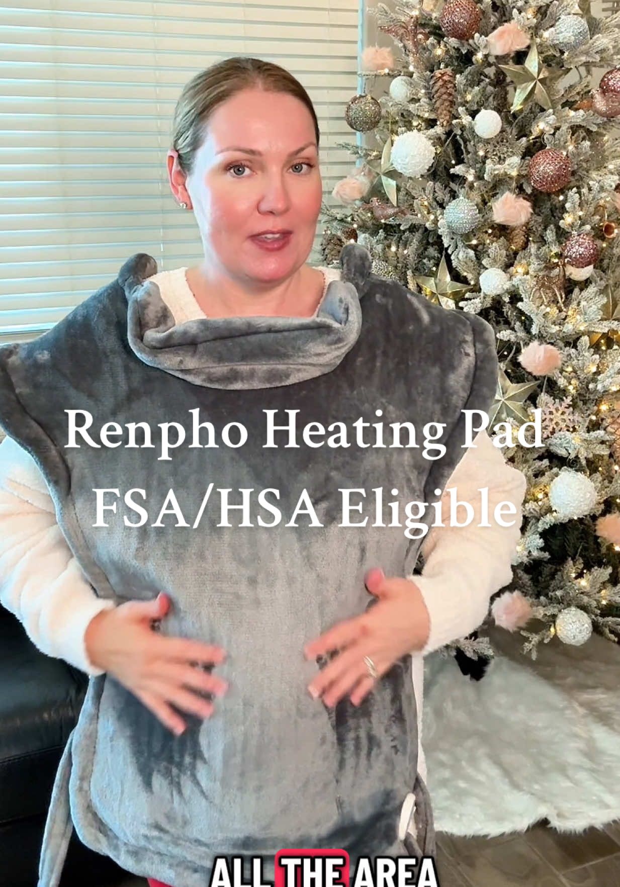TikTok post by @m.d.gibbs for RENPHO. Caption reads: [...] back and shoulders with this @RENPHO heating....