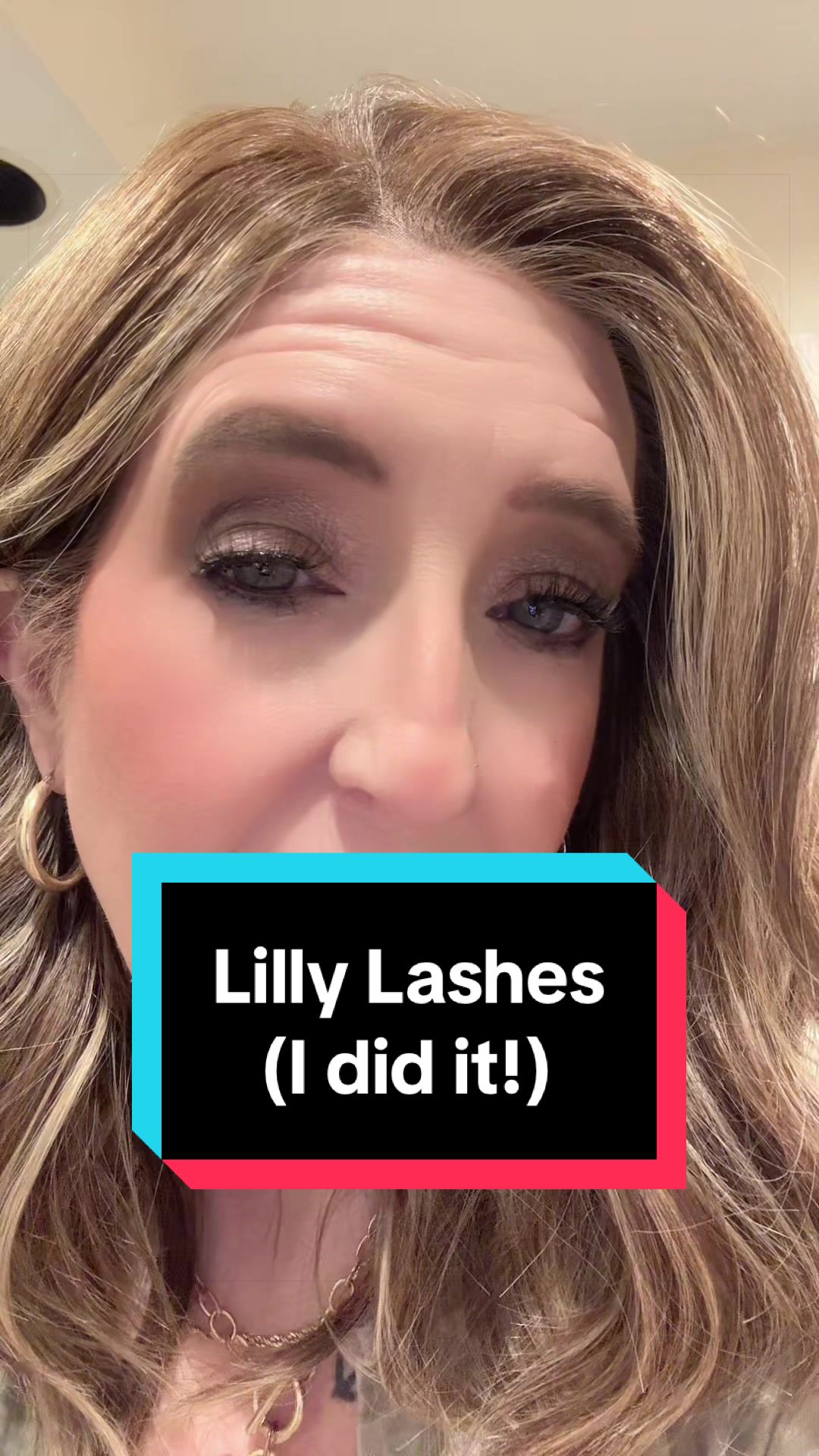 TikTok post by @wendymadeeasy for Lilly Lashes. Caption reads: [...] the easiest ones I’ve ever tried! @Lilly....