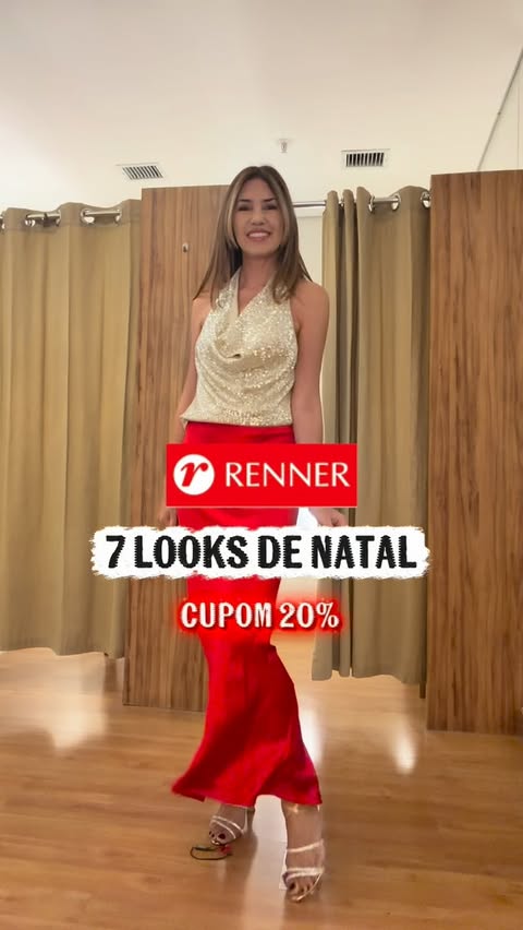 Instagram post by @gracianesobrinho for Lojas Renner. Caption reads: 7 looks de natal da Renner @lojasrenner ❤️ Cupom....