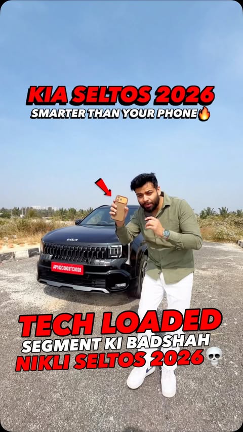 Instagram post by @autojournal_india for Kia. Caption reads: “KIA SELTOS 2026🔥12 SENSORS, 3 RADARS, 5 [...].