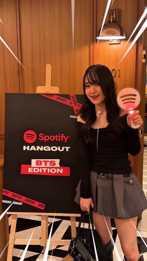 Instagram post by @musz_nuntisa for Spotify. Caption reads: ❤️VLOG SPOTIFY HANGOUT BTS EDITION....