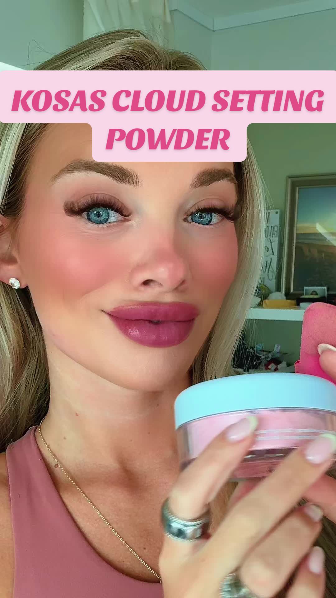 TikTok post by @mora_alyss for Kosas. Caption reads: [...] no pores, just ✨CLOUD SKIN✨ — Kosas ate with....