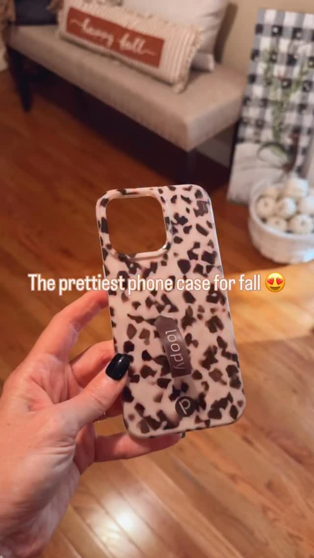 Instagram post by @joyinstyleblog for LoopyCases. Caption reads: The prettiest phone case for fall! 🍁🍂 Would also....