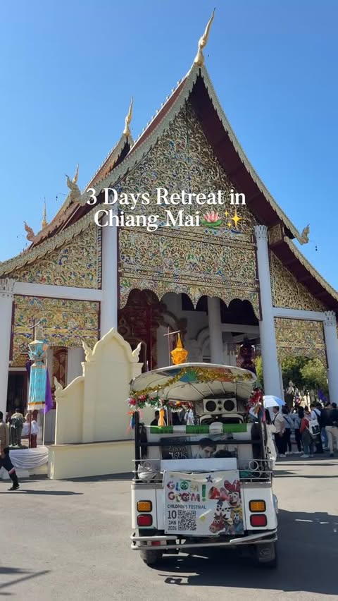 Instagram post by @kseniia.journey for Amazing Thailand. Caption reads: 3 Days Retreat in Chiang Mai🪷✨ @tourismthailand....