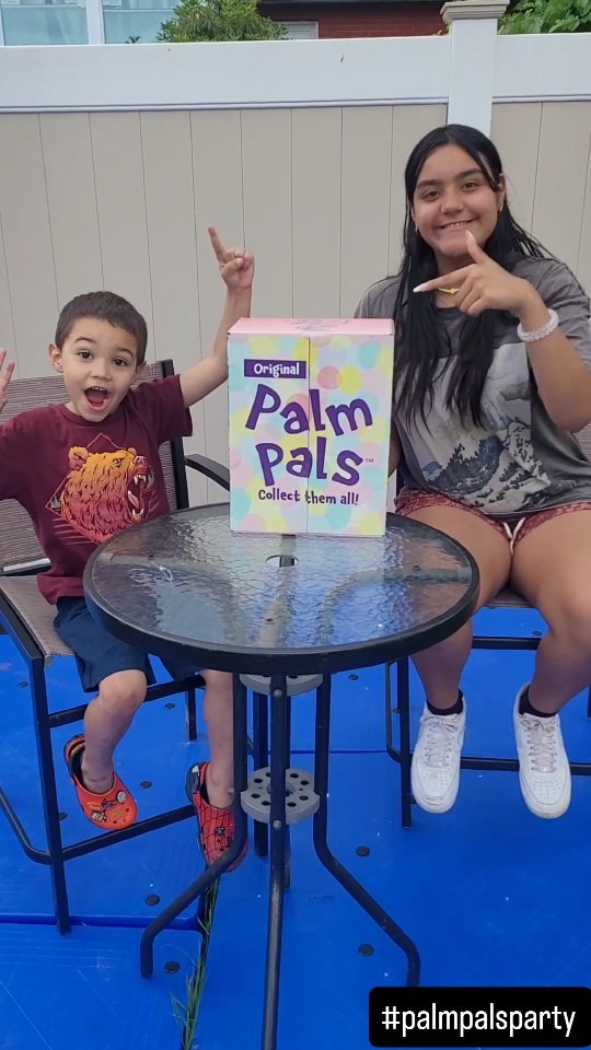 Instagram post by @lilyssweetworldtoyreview for Palm Pals. Caption reads: [...] Cheers, let's celebrate we're having a....