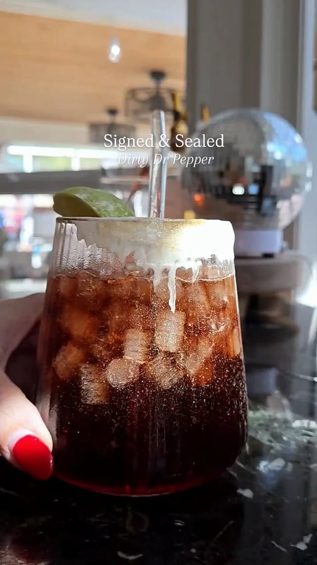 Instagram post by @tabithablue for Dr Pepper. Caption reads: [...] ✨️🥤🍾 After signing a year with Dr Pepper…....