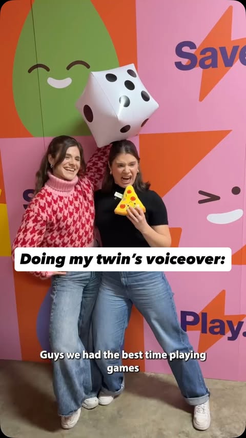 Instagram post by @thegilberttwins for Big Potato. Caption reads: [...] so much fun together? 🤣 @eon_next....