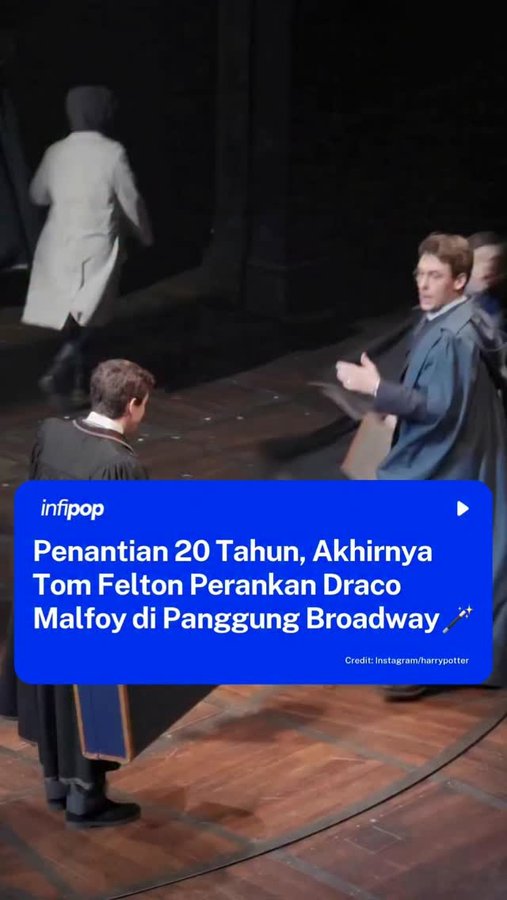 Instagram post by @infipop.id for Harry Potter. Caption reads: Setelah lebih dari dua dekade memerankan Draco....
