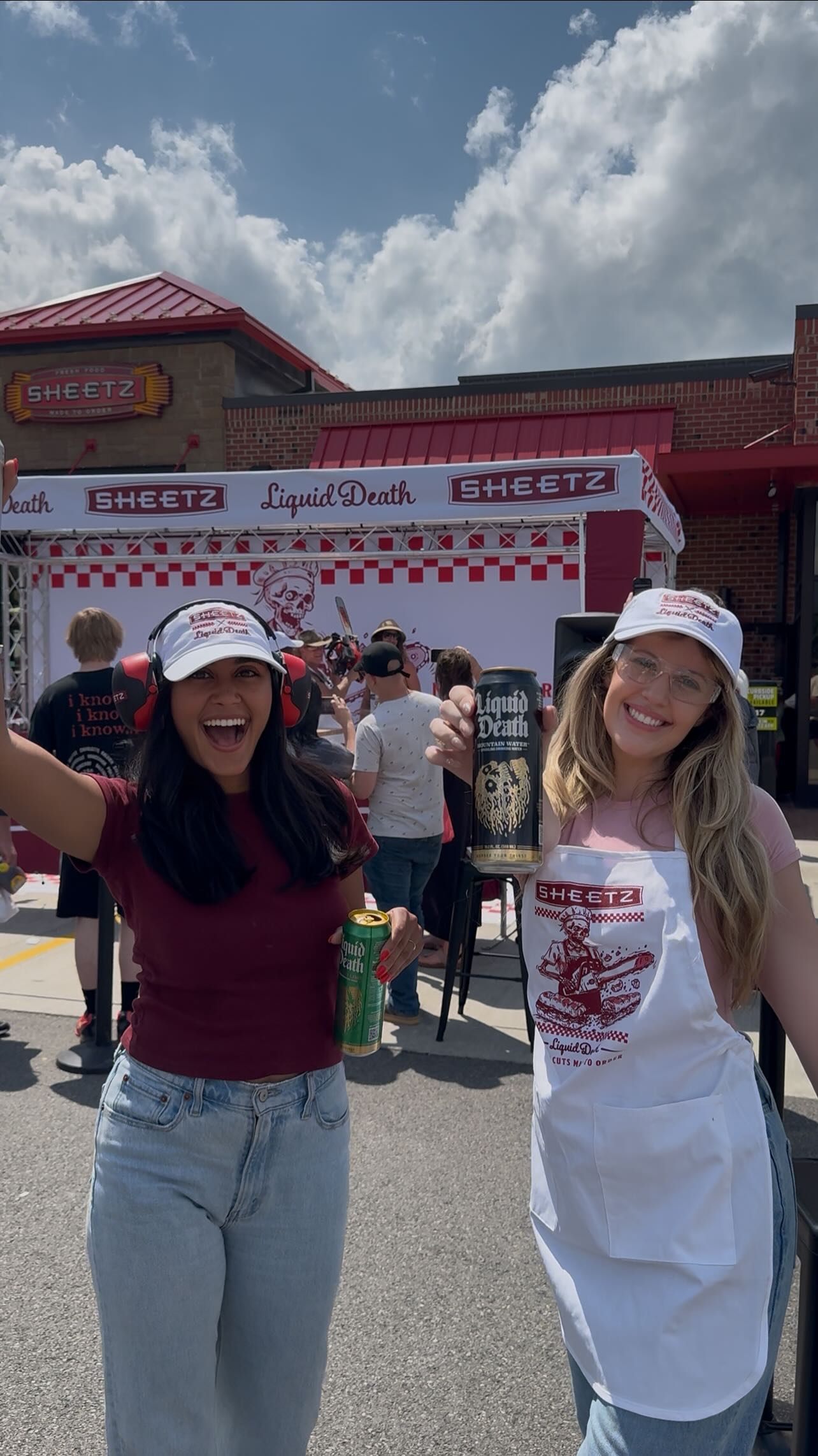 Instagram post by @madeinpgh for Sheetz. Caption reads: 🎥 Sandwiches, chainsaws, and chaos? Only @sheetz....
