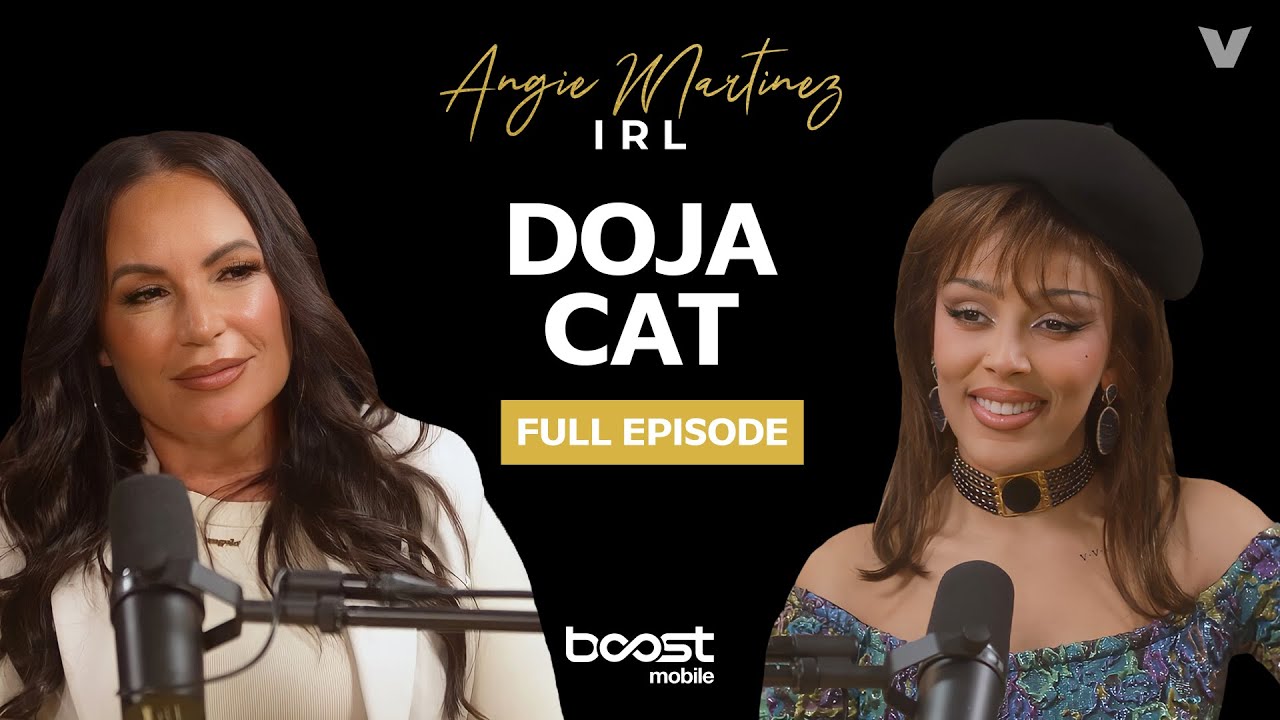 YouTube post by @AngieMartinez for Boost Mobile. Caption reads: Doja Cat On New Album ‘Vie,’ SZA, Therapy &....