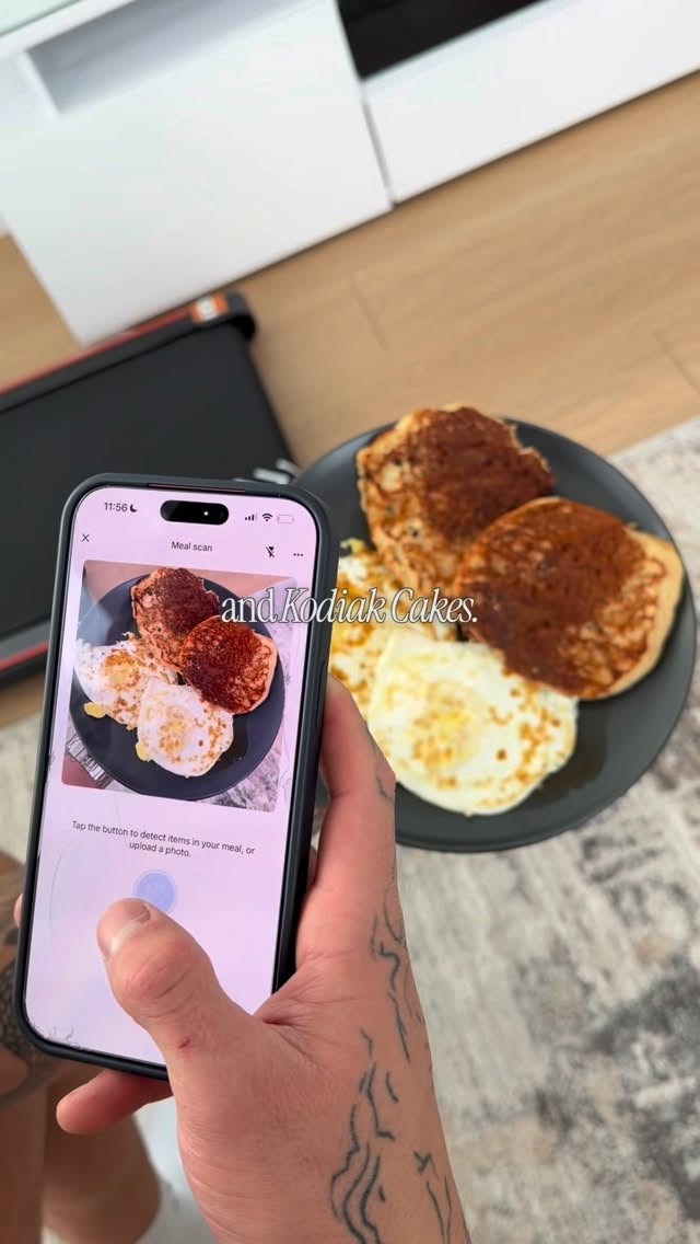 Instagram post by @drewsxvision for MyFitnessPal. Caption reads: [...] routine as a dialled in couple🫡....