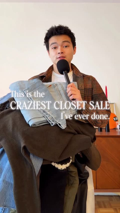 Instagram post by @wesly for Vinted. Caption reads: [...] closet sale happening right now on my....