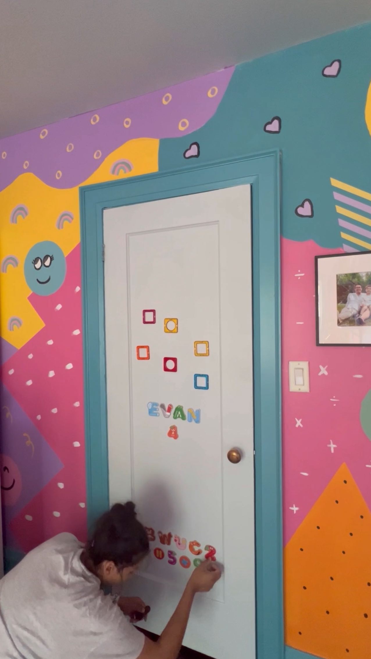 Instagram post by @kristencoutts for Rust-Oleum. Caption reads: Wanna see a magic trick? Turn your wall or door....