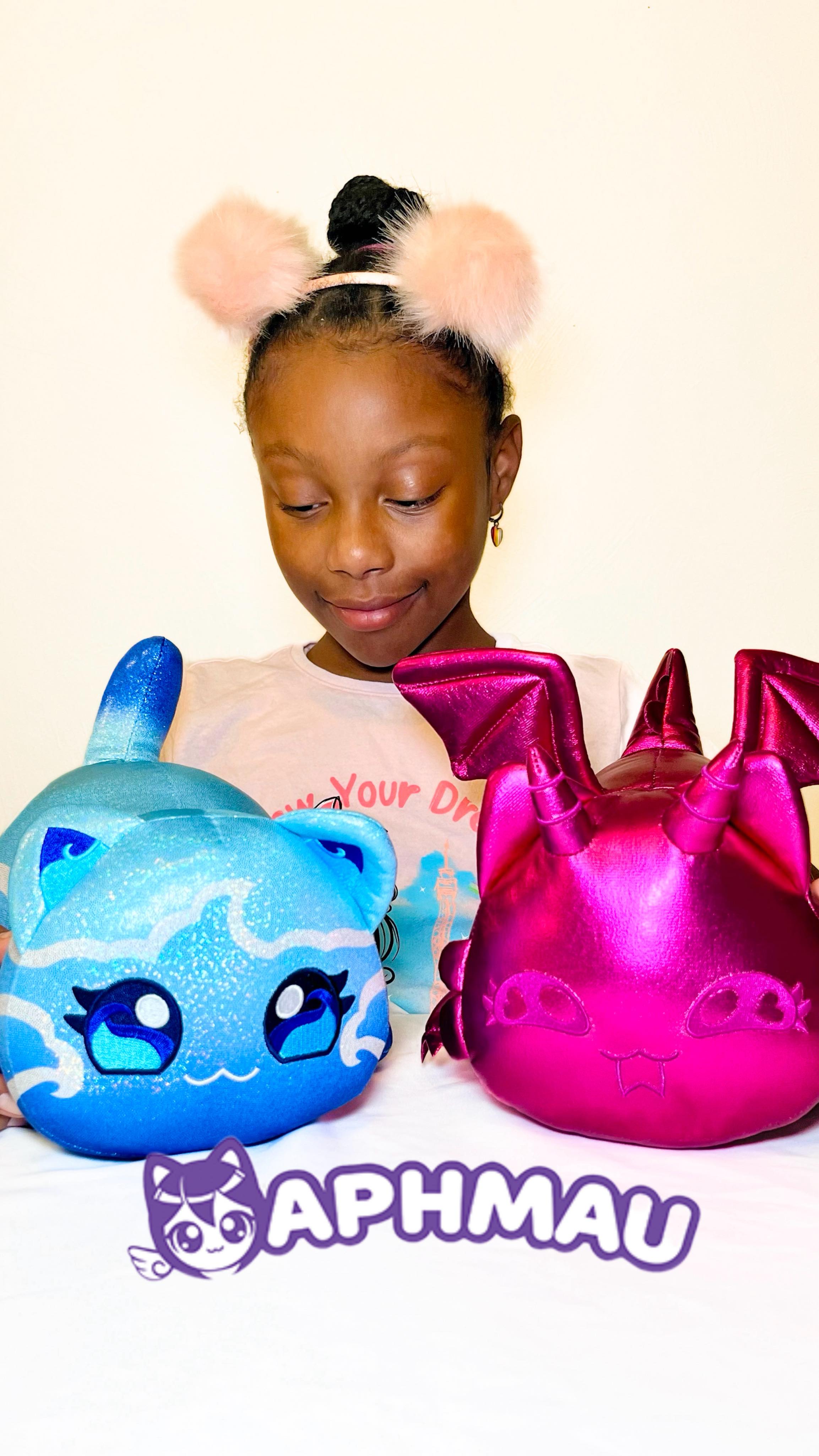 Instagram post by @livroseinspired for Bonkers Toys. Caption reads: AD|| The latest Aphmau plushies have arrived!💜 &....