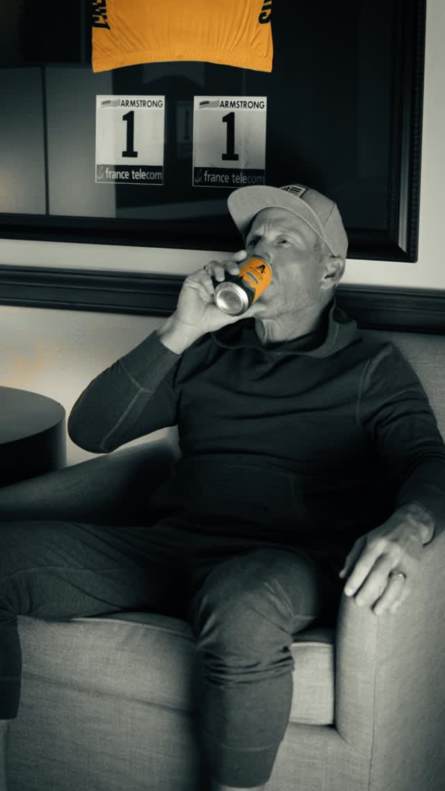 Instagram post by @lancearmstrong for Athletic Brewing. Caption reads: Somethin’ about that color yellow…

🎥: @coltyn.