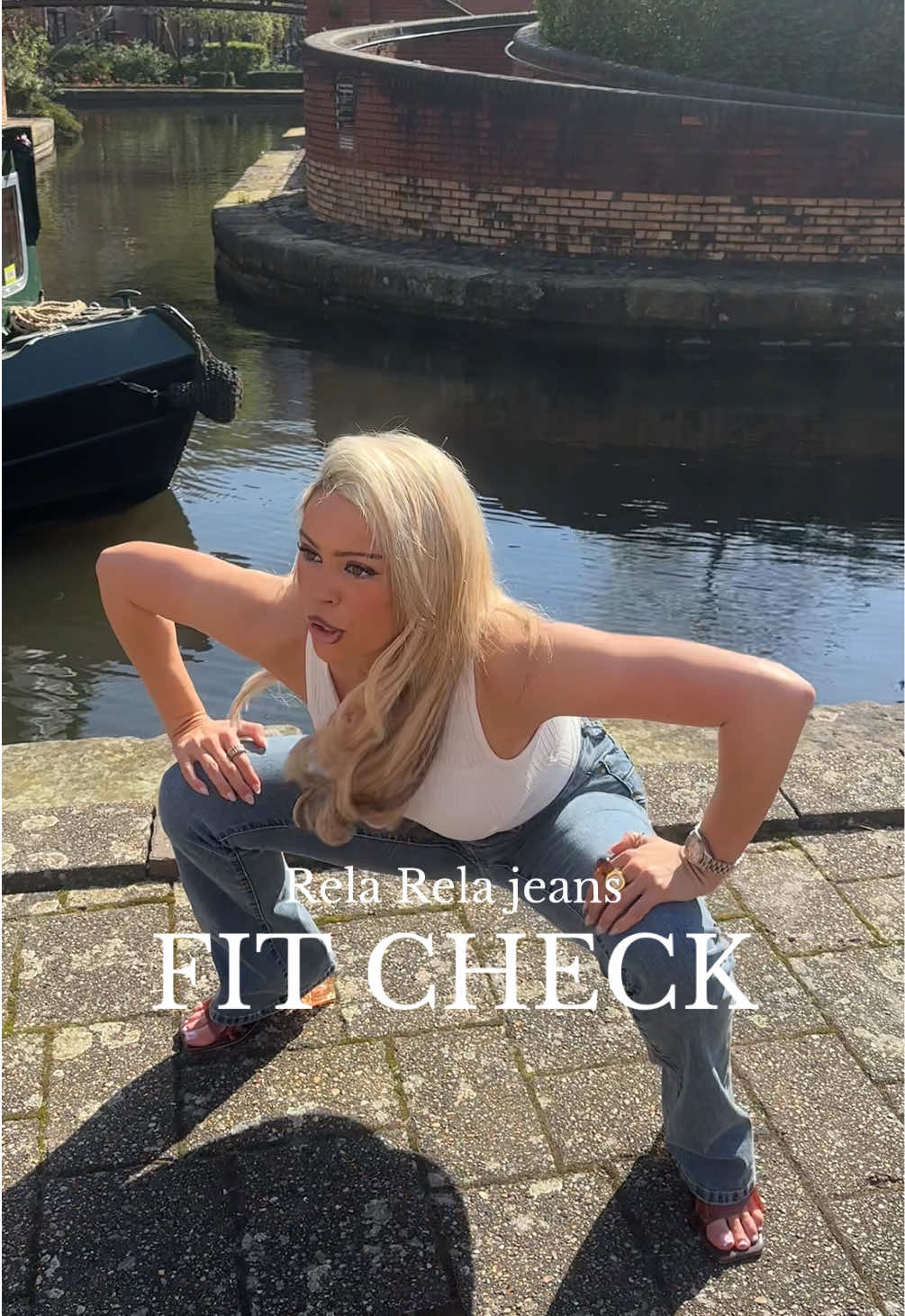TikTok post by @shopwithlaursellis for RELA RELA. Caption reads: These @RELA RELA jeans are just perfect for every....