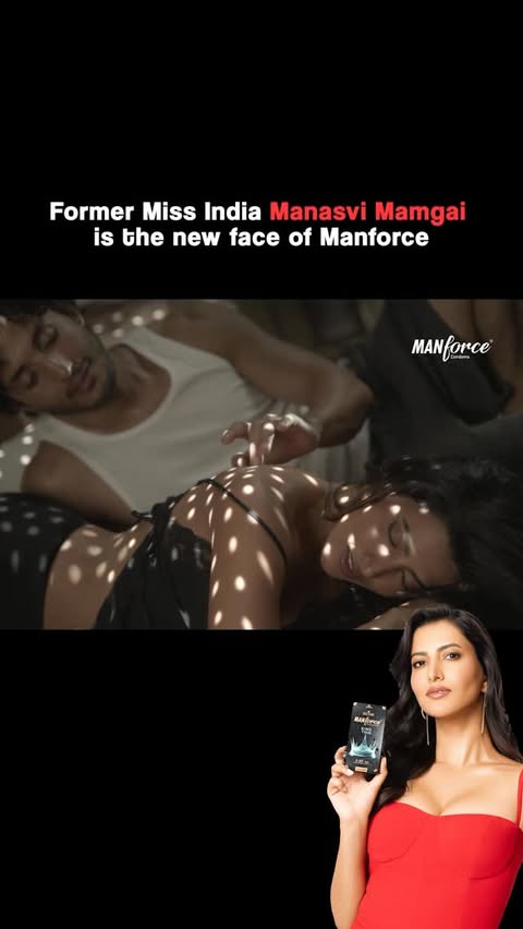 Instagram post by @viralbhayani for Manforce Condoms. Caption reads: [...] #ManasviMamgai #BrandAmbassador....