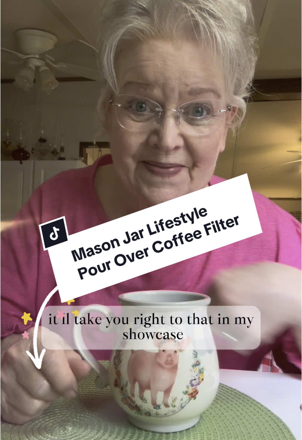 TikTok post by @pattipagewhite for Mason Jar Lifestyle. Caption reads: [...] #coffeetok #pourover @Mason Jar Lifestyle .