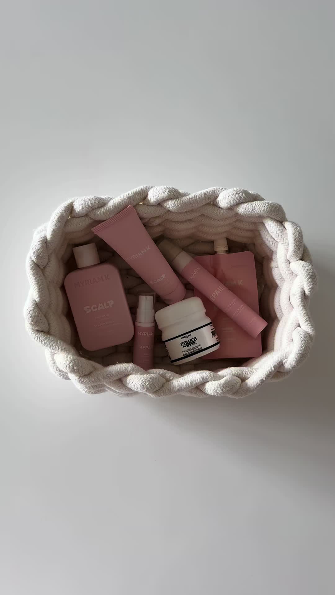 TikTok post by @iva.beautyy for MYRIAM•K PARIS. Caption reads: Mini travel hair products @MYRIAM•K PARIS®....