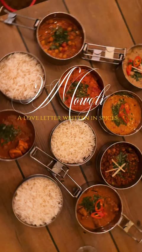 Instagram post by @yourfoodfantasy for Mowgli Street Food. Caption reads: [...] A love letter written in spices 🤍....