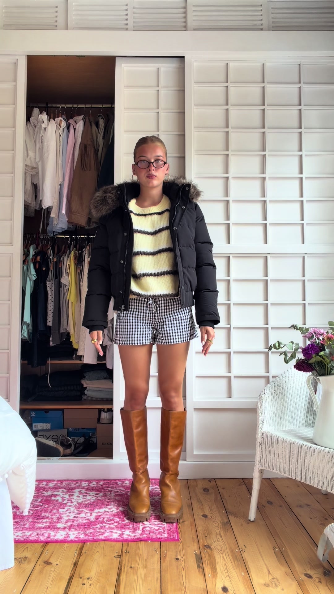 TikTok post by @poppyy.barrett for CULT by Superdry. Caption reads: Practising the autumn situation with @Superdry &....