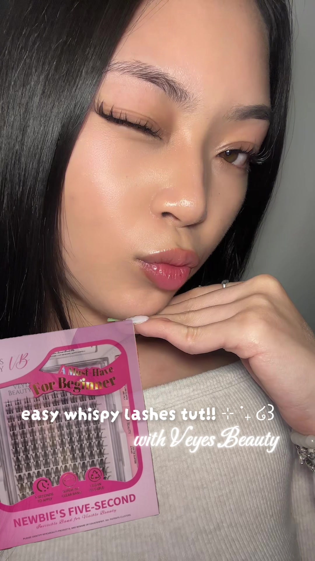 TikTok post by @xavierafayy for VeyesBeauty. Caption reads: [...] code: ‘xav15’ for 15% off • tysmm!!....