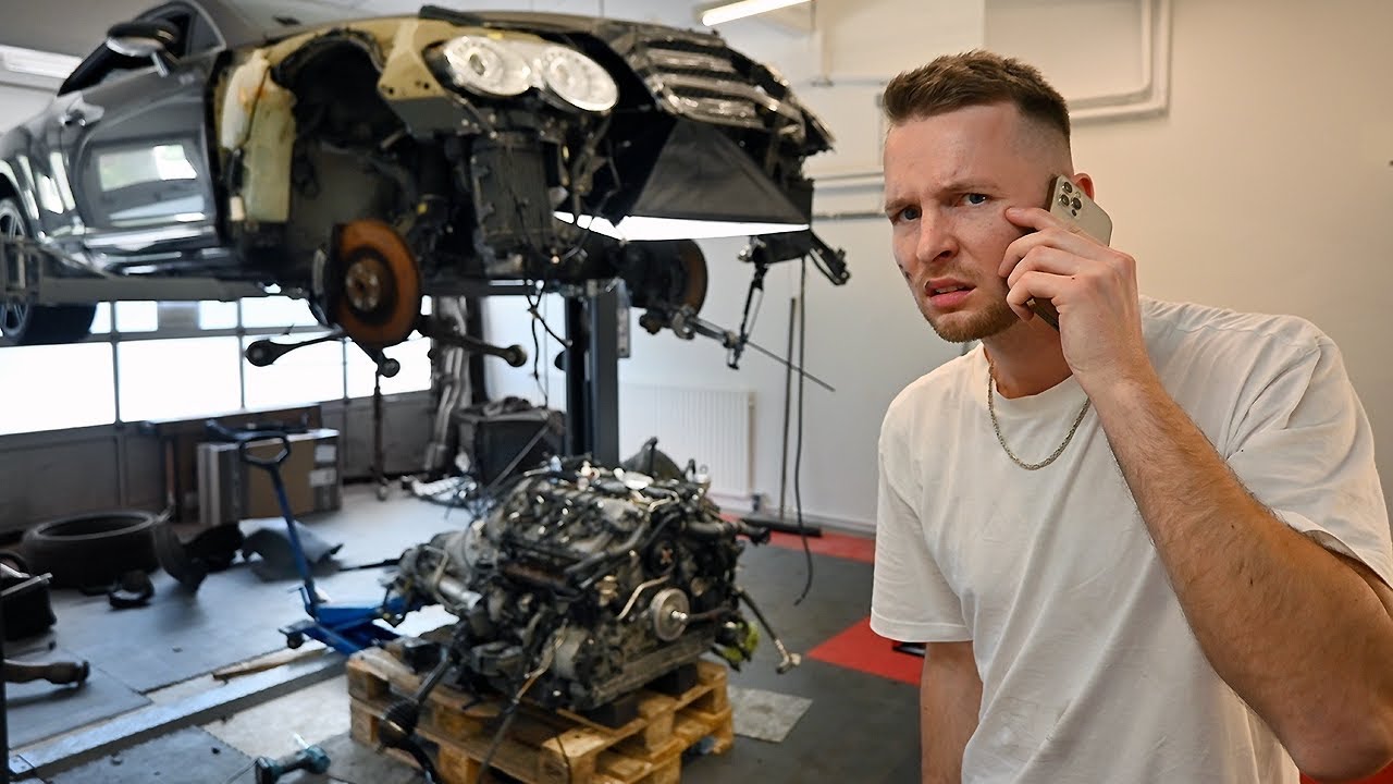 YouTube post by @Maeximiliano for Anyfin. Caption reads: BENTLEY FINALLY HELPED ME TO REBUILT MY CRASHED....